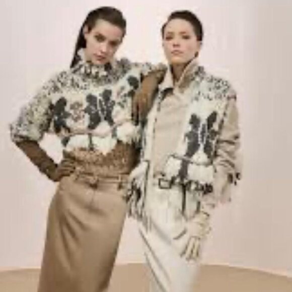 $12,000 BRUNELLO CUCINELLI HANDMADE MACRAME INTARSIA OPRA CASHMERE SWEATER S - Picture 3 of 11